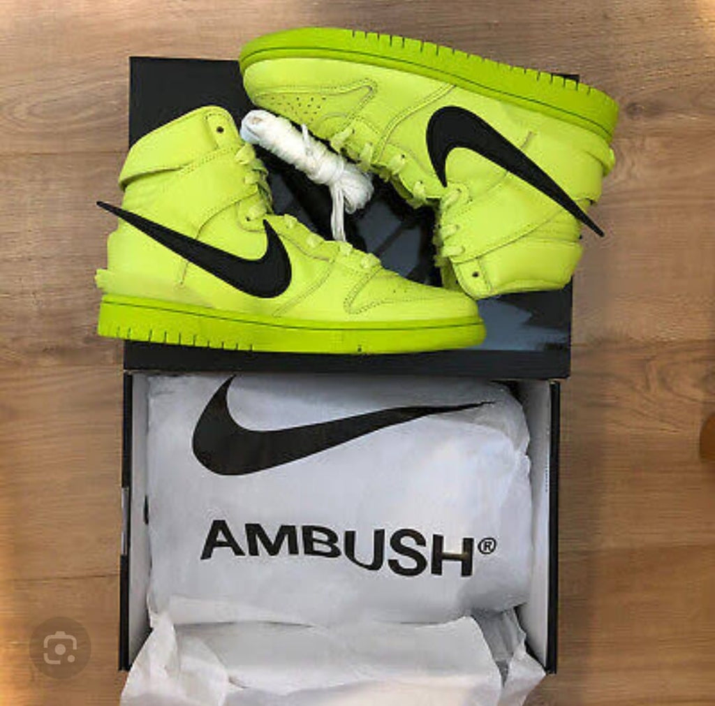 Nike Ambush Dunk High “Volt Green” – Bold Streetwear Statement Sneakers (Size 7 +)