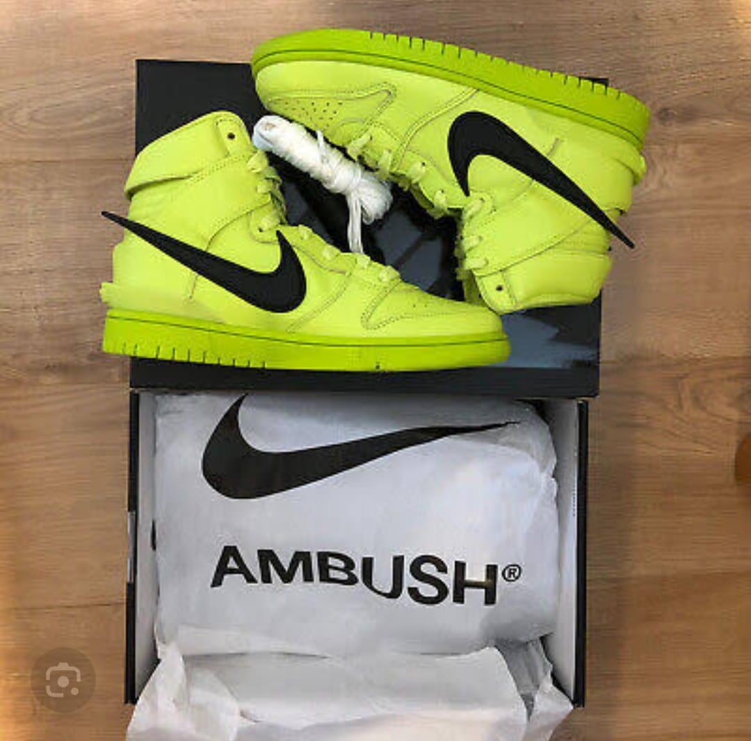 Nike Ambush Dunk High “Volt Green” – Bold Streetwear Statement Sneakers (Size 7 +)