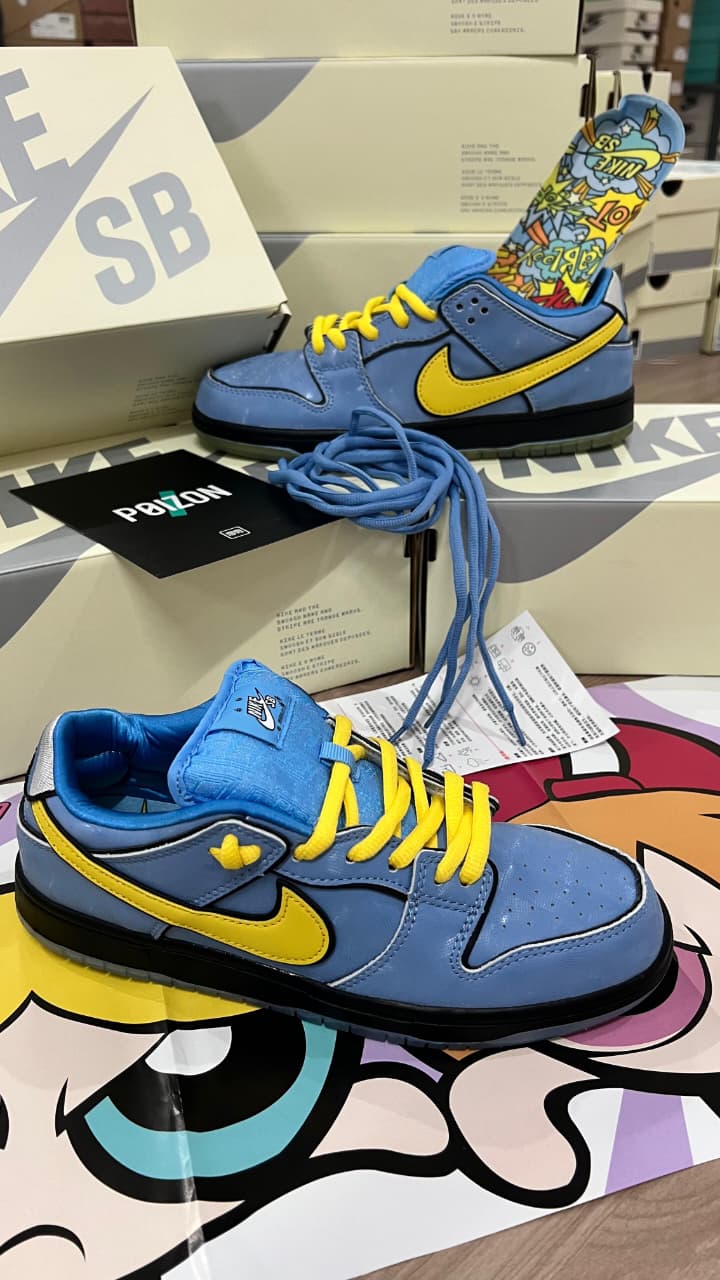 Nike SB Dunk Low “Powerpuff Girls – Bubbles” – Premium Edition Sneakers with Original Box & Extras