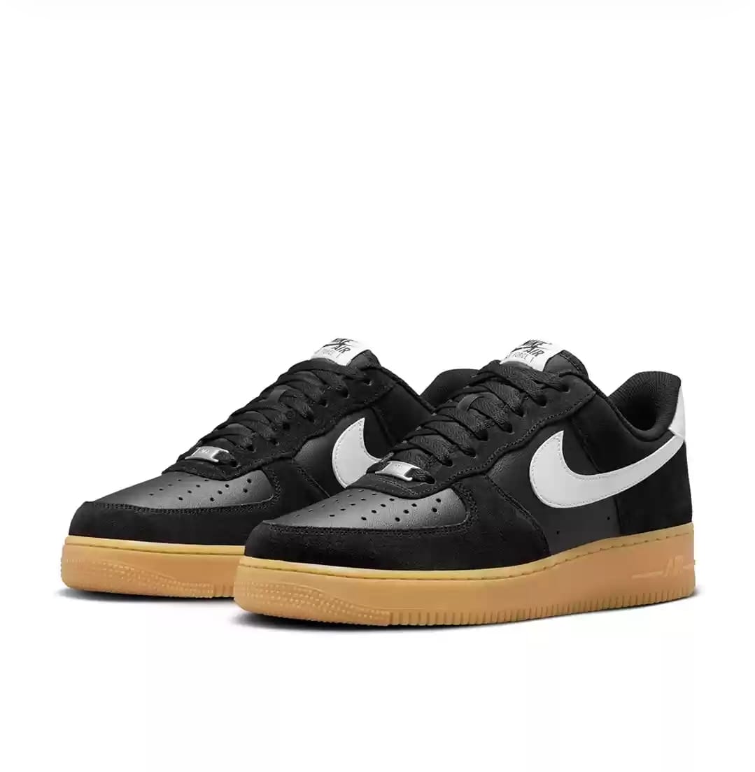 Nike Air Force 1 Low ‘07 “Black Suede Gum” – Premium Edition Sneakers with Original Box