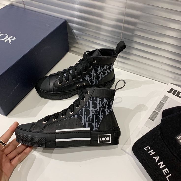 Dior B23 High Top Oblique Black – Premium Designer Sneakers with Box