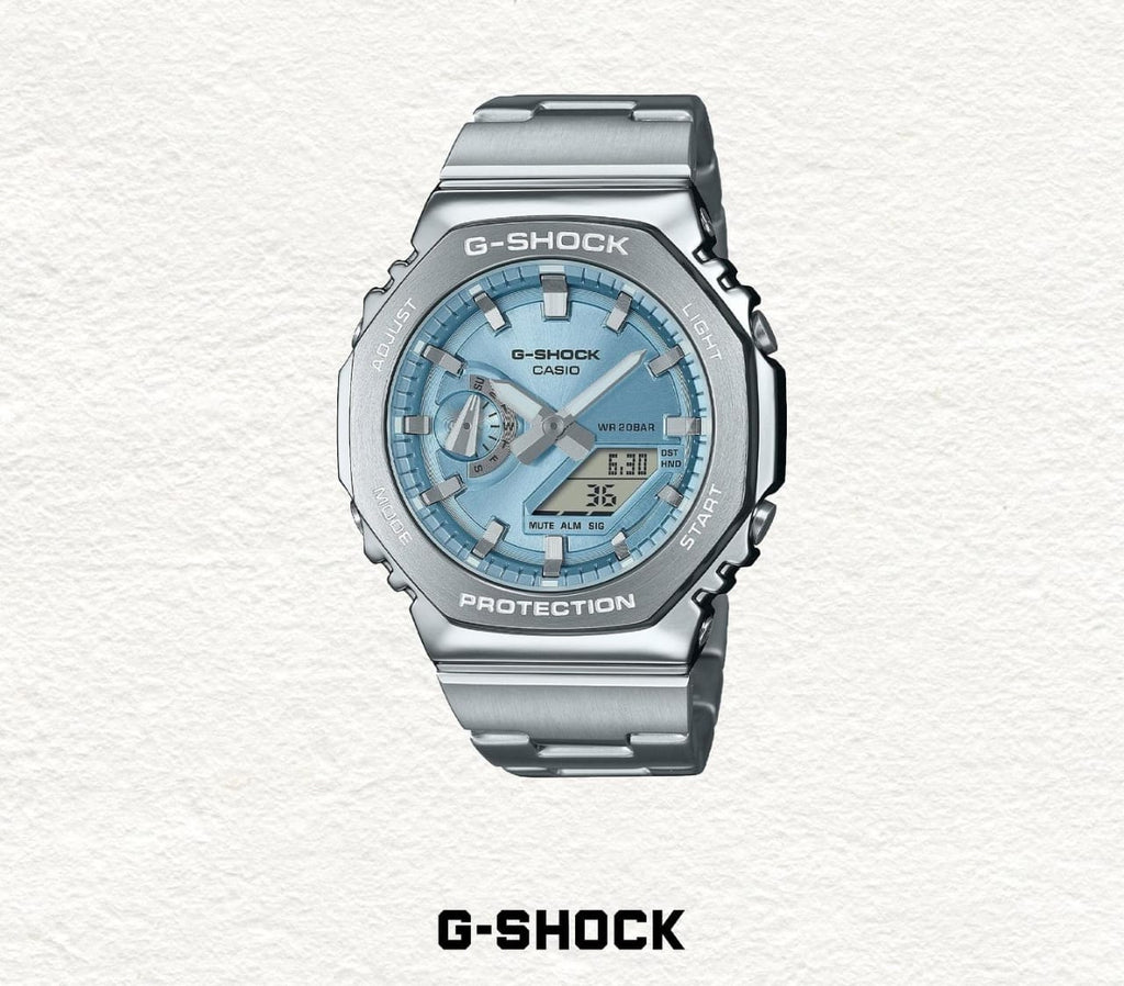 Casio G-Shock GM2100 – Premium Stainless Steel Analog-Digital Watch