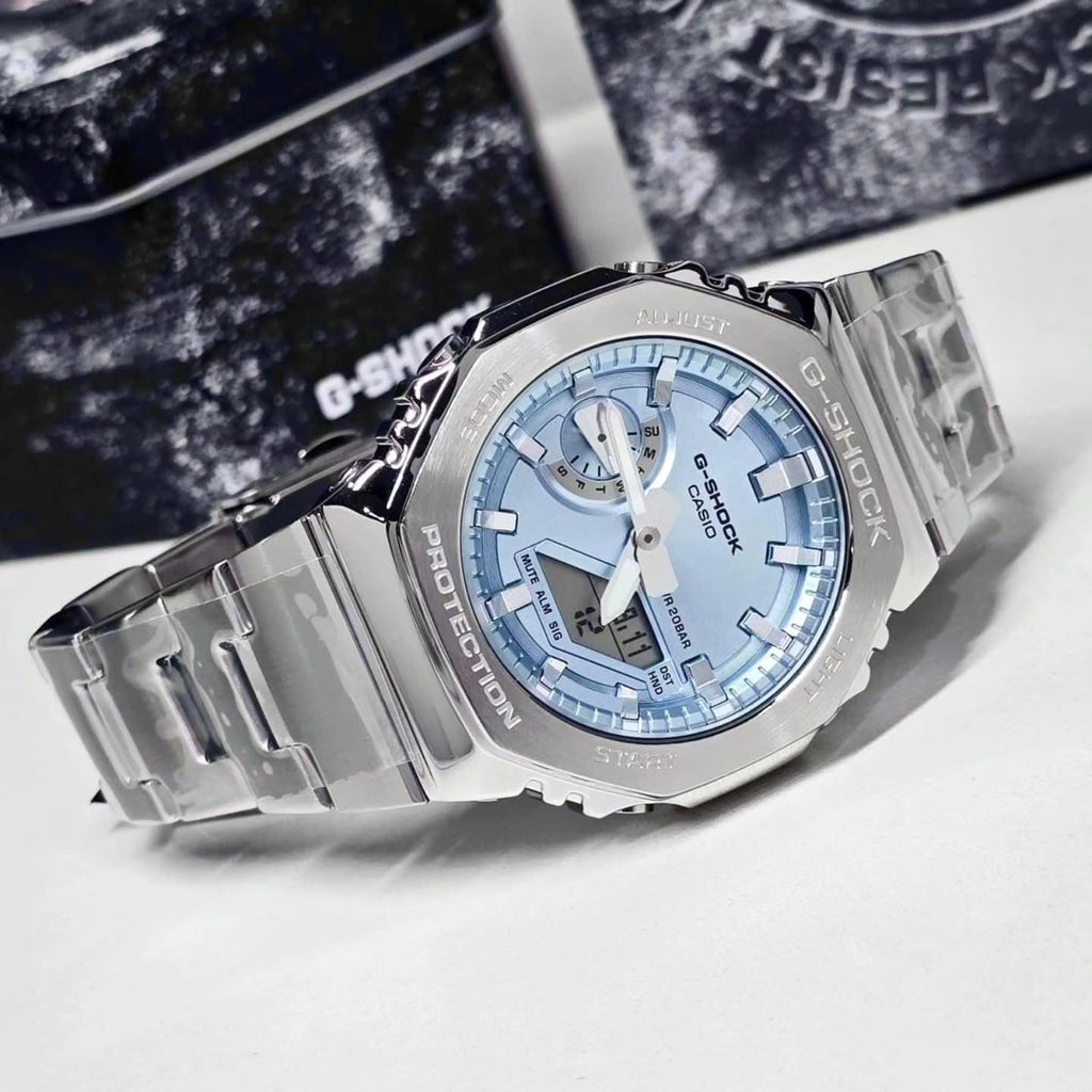 Casio G-Shock GM2100 – Premium Stainless Steel Analog-Digital Watch