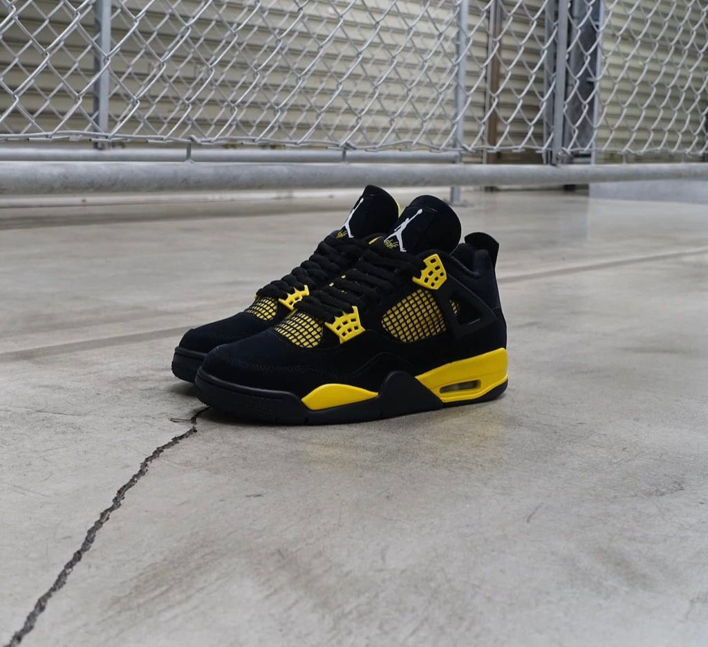 Nike Air Jordan 4 “Thunder Yellow” – Semi UA Premium Edition with OG Box, Keychain & Extra Lace