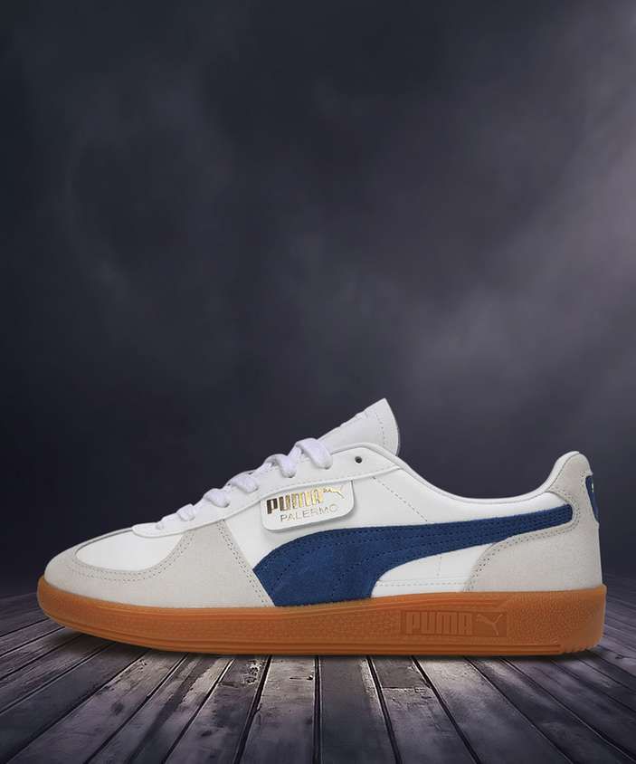 PUMA Palermo Vapor White Navy – Premium Edition Sneakers with OG Box & Keychain