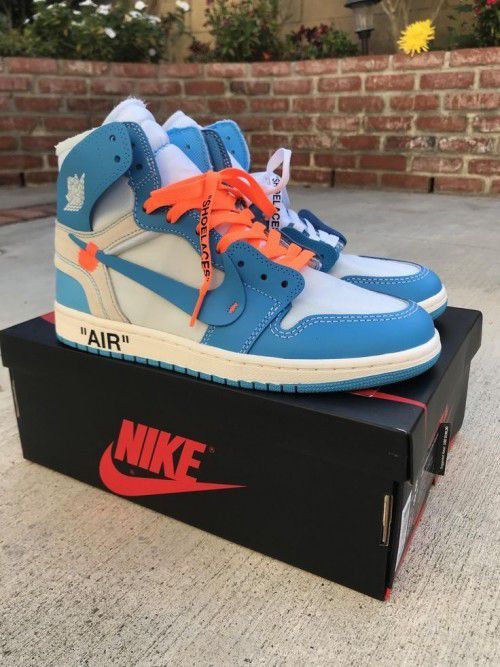 Nike Air Jordan 1 x Off-White “UNC Blue” – Premium Masterpiece Sneakers with Original Box