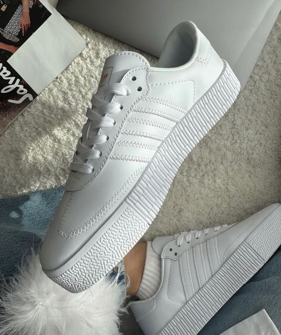 Adidas Samba Platform “Triple White” – Premium Edition with Box 🤍🔥